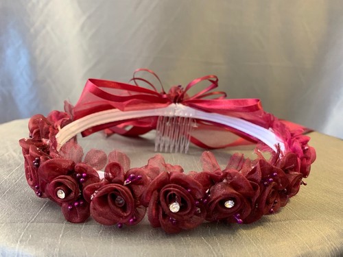 Flower Girl Halo Elegant Wedding Communion Birthday Flower Headband Accessory - Picture 11 of 49