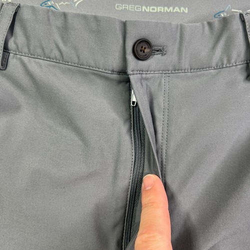 Greg Norman Pants Mens Gray 35x32 (34x31) Performance Golf Chino Microlux - Picture 8 of 14