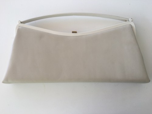 Bobbie Jerome cremefarbenes Leder Baguette oder Clutch mit wandelbarem Griff Vintage - Bild 10 von 12