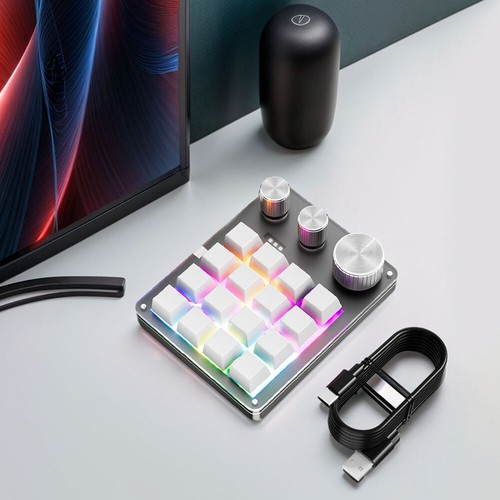 16 Keys 3 Knobs Programmable Macro Pad Wired/Bluetooth-Compatible/2.4G Receiver - Photo 6/18