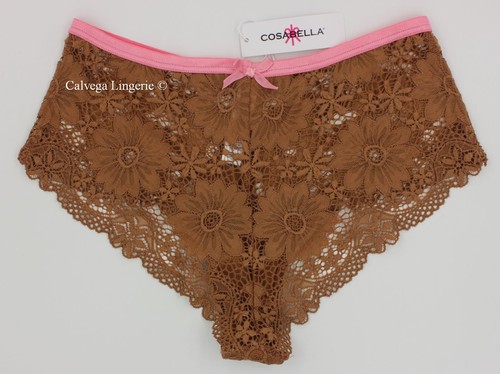 NUEVO CON ETIQUETAS COSABELLA CAMPA0771 "Campania" Pantalones Cortos de Encaje para Niños, V Hipster, Marrón/Rosa, S - Imagen 2 de 5