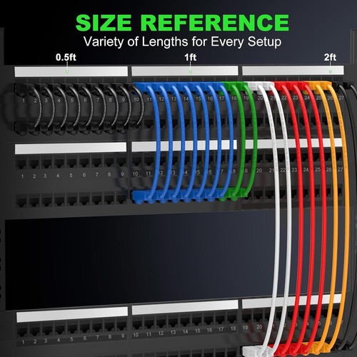Cable Ethernet flexible Cat 6 de 20 pies paquete de 10 - alta velocidad para juegos y transmisión - Imagen 9 de 10