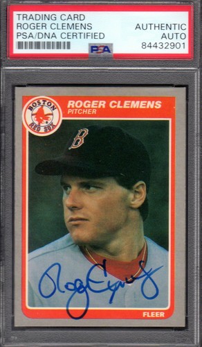 1985 Fleer #155 Roger Clemens RED SOX SIGNED AUTOGRAMMKARTE PSA/DNA AUTHENTISCH