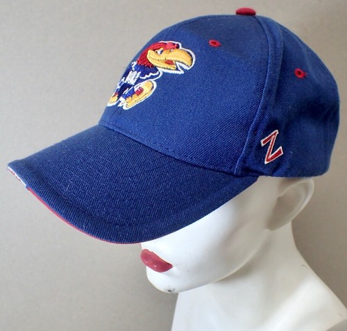 NCAA Zephyr Z Kansas Jayhawks Adjustable Blue Kansas Bill Sport Hat Baseball Cap - Picture 2 of 10