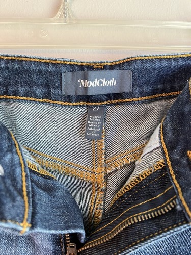Jeans donna dritto ModCloth taglia 27 The Boyish vita 28” nuovo con etichetta - Foto 3 di 7