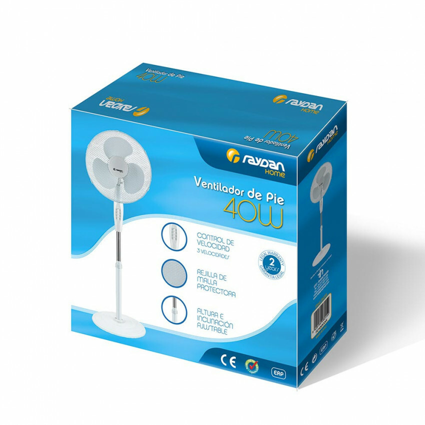 VENTILADOR DE PIE 40W POTENTE 16