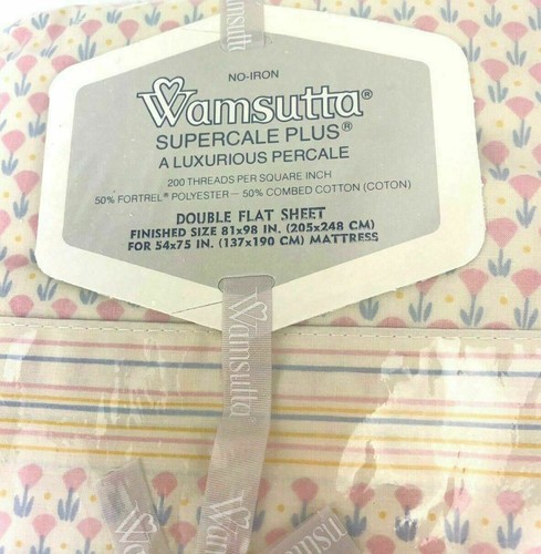 Vintage Wamsutta Supercale Plus Double Flat Sheet New in package - Picture 2 of 2