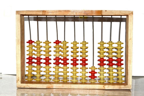 VINTAGE RARE Old Original BIG Wooden School Calculator Abacus Soviet USSR - Picture 2 of 4