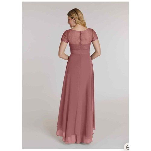 Azazie Kleid Damen Polly Style Spitzenärmel volle Länge Wüstenrose formell 10 - Bild 3 von 13