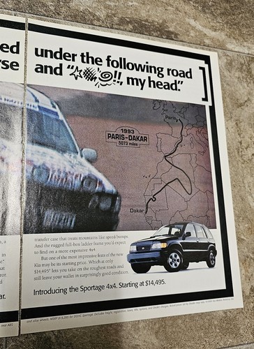 1995 Kia Sportage 4x4 Paris Dakar Rallye Printanzeige Magazin Werbung - Bild 2 von 4