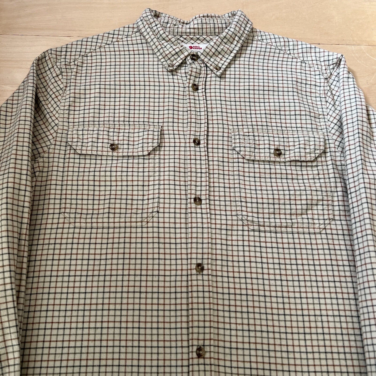 fjallraven striped long sleeve button up casual outerwear shirt