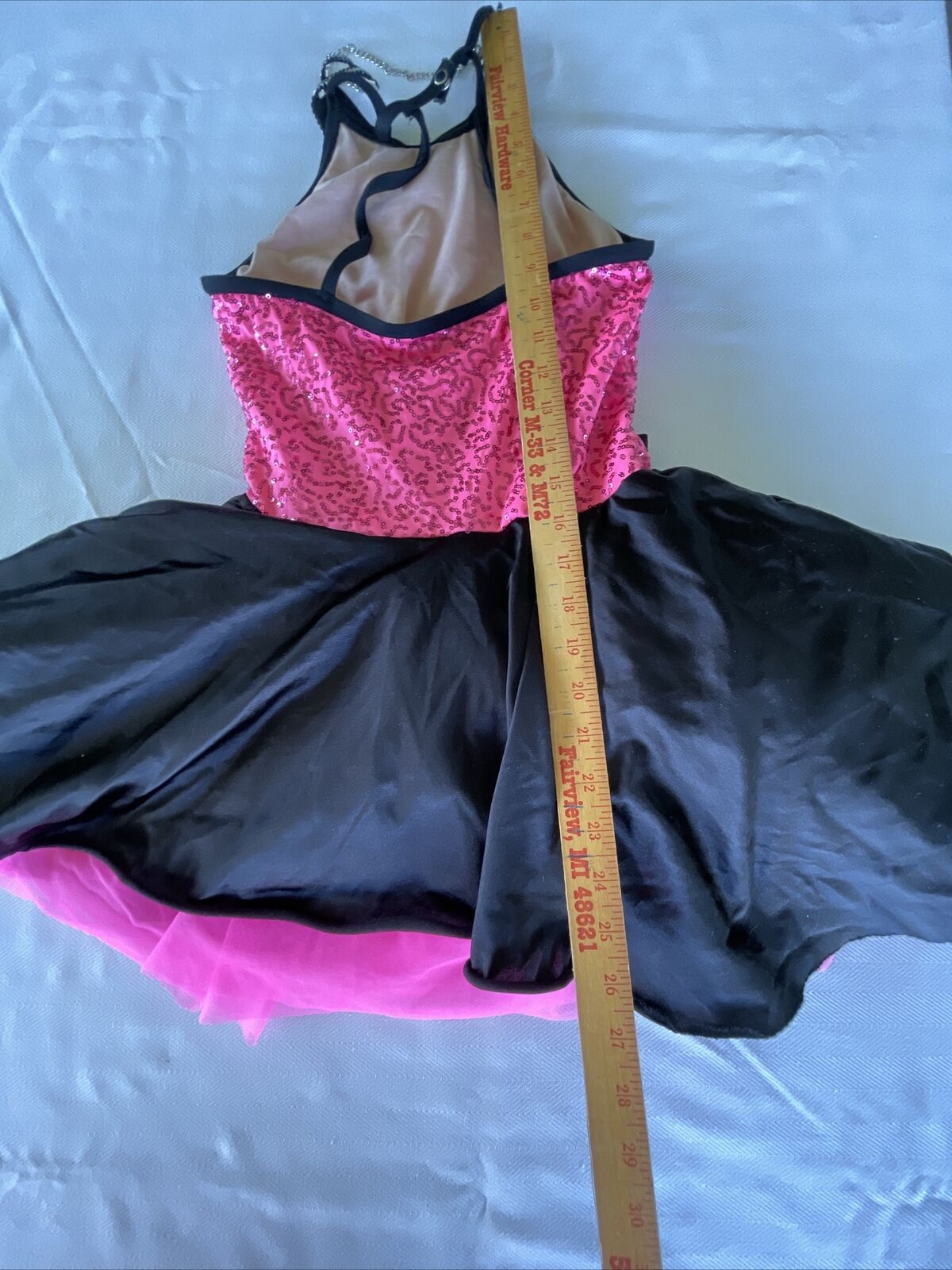 Weissman Dance Costume Size SC Pink Black Sequins… - image 14