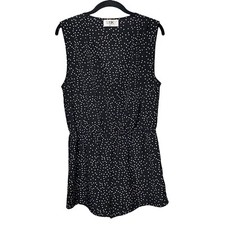 Seek The Label Black White Retro Polka Dot Deep V-Neck Romper Size Medium