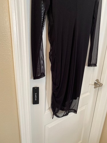 NWT EXPRESS POWERMESH MIDI DRESS WITH SIDE SHIRRING SZ SMALL - Picture 6 of 10