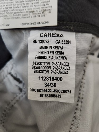 Pantalones cargo Wrangler relajados flexibles para hombre 34x30 gris algodón elástico recto NUEVO - Imagen 10 de 11