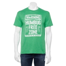 Mens Humbug Free Zone Christmas T-Shirt Size XXL Holiday Graphic Tee Party New