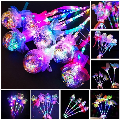 1 X Kids Toy Light-up Ball Wand Glow Stick LED Fairy Stick Toy' Rave T7S2 - Picture 3 of 29