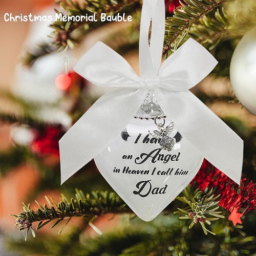 Memory Christmas Clear Ball Angel in Heaven Xmas Tree Bauble Home Ornament Gift - Picture 5 of 49