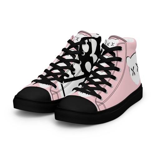 H3ADS W1LL R0LL Brand - Large Logo - Women's Pink High Top Canvas Shoes - Picture 8 of 13