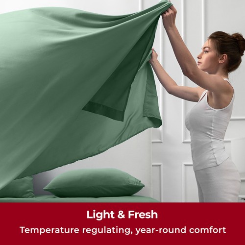 Mellanni 1 FLAT SHEET ONLY Iconic Collection Microfiber Single Top Sheet - Picture 78 of 178