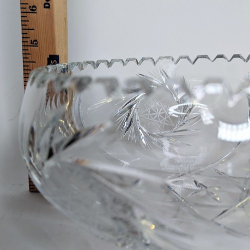 Hand Cut 3 Footed Crystal Bowl Star Of David Prismatic Collectible Showpiece - Picture 9 of 14