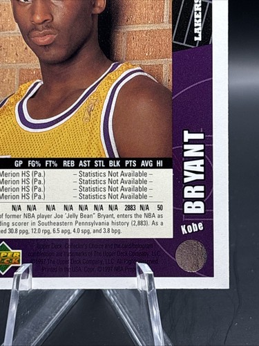 1996-97 UD Collector's Choice Lakers Team Set Kobe Bryant Rookie RC #LA2 - Imagen 9 de 10