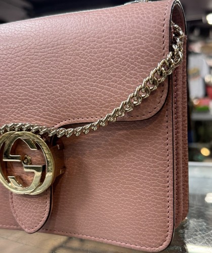 GUCCI DOLLARO AD INCASTRO GG TRACOLLA TRACOLLA CATENA BORSA - Rosa/Rosa - Foto 3 di 17