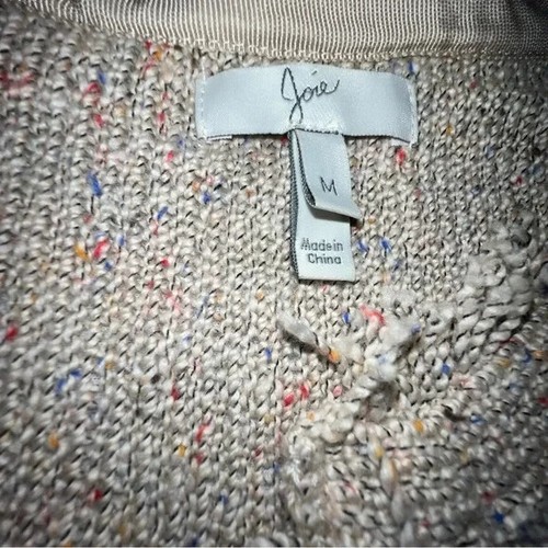 Joie Tweed Strick Fransen Baumwollmischung Cardigan in Beige Konfetti Größe Medium - Bild 6 von 9