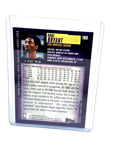 Tarjeta de baloncesto Kobe Bryant #189 Los Angeles Lakers 2000 NBA Topps - Imagen 4 de 6