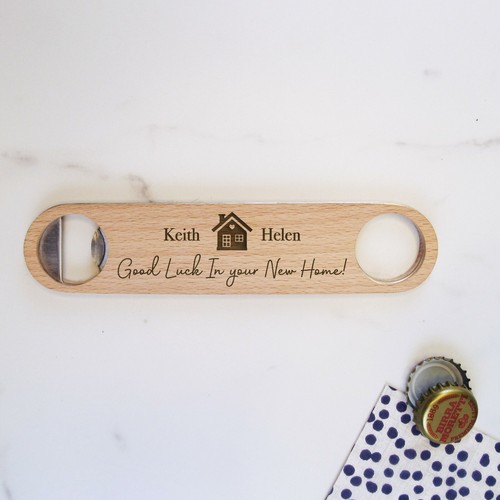 Personalised Wood Bottle Opener New Home Housewarming Gift for Couple Him Her - Picture 5 of 26