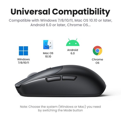 UGREEN Wireless Gaming Mouse 5000DPI Bluetooth 5.0 2.4G 6 Buttons Mice For PC - Picture 6 of 7