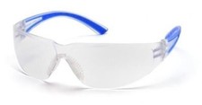 Pyramex Cortez Safety Glasses with Navy Temples and Clear Lens
