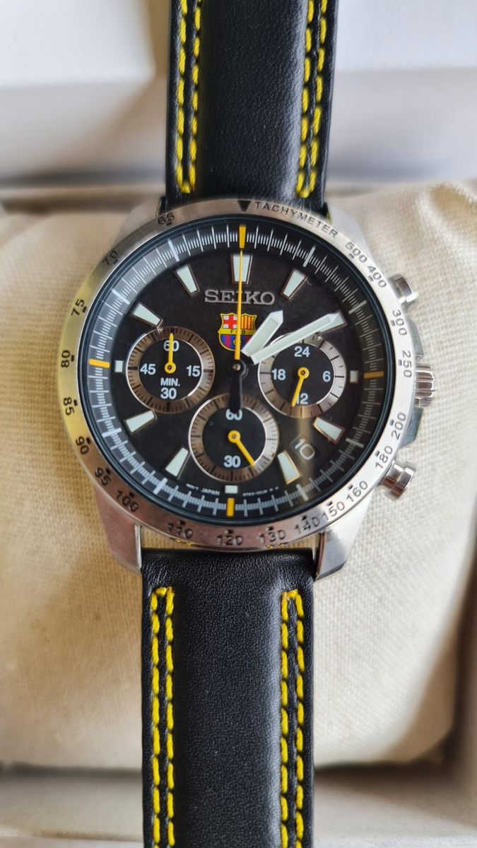 SEIKO Chronograph SSB073P2 FC Barcelona Football Barca Quartz