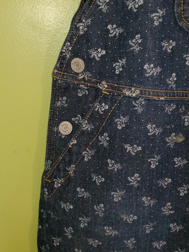 Gap Kids Girl’s Heart Print Denim Short Overalls Jumper Medium Wash Size XL NEW - Picture 3 of 6
