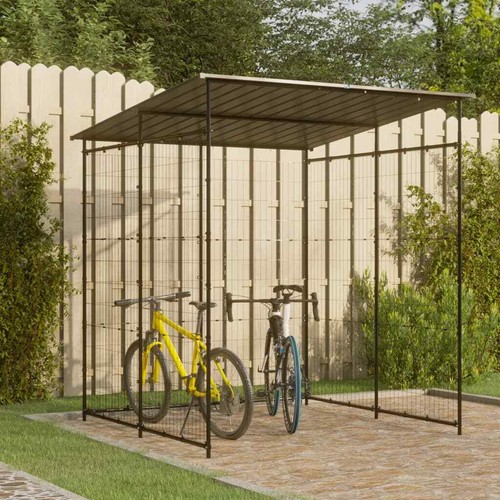 NNEVL Bicycle Shed 190x190x222 cm Steel Black - Picture 1 of 5