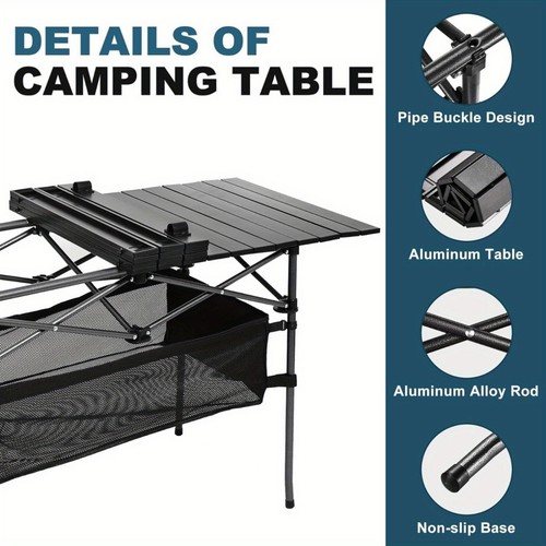 Lightweight Folding Picnic Table - Aluminum, Carry Bag, for Beach/Camping - Picture 4 of 11