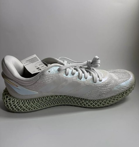 adidas Mens 10/ Womens 11 4D Run 1.0 Cloud White/Iridescent Running Shoes FW1229 - Picture 6 of 8