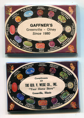 2 Greenville, IL Gemstone Advertising Mirrors: Gaffner s, Geo. V. Weise Co