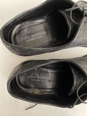 John Varvatos Collection Freeman Textured Oxfords - Charcoal  display picture 1