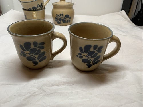 Pfaltzgraff Folk Art Sugar Bowl/cups/saucers Lot - Picture 17 of 24
