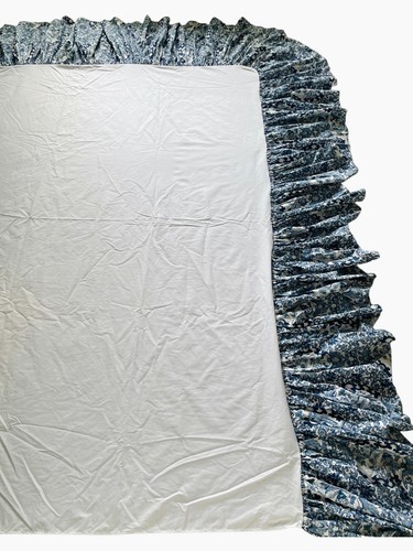 Ralph Lauren Porzellan King Bett Rock Tamarinde Blau Vögel Chinoiserie Rüschen - Bild 7 von 10