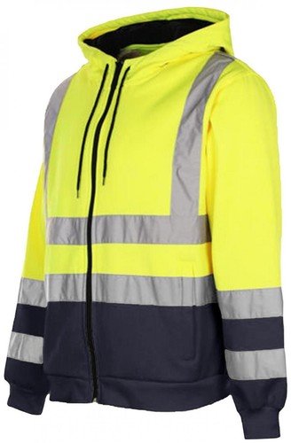 Hi Vis Sicherheit Kapuzenpullover mit Reißverschluss Arbeit Hoodie Sichtbarkeit Reißverschluss Hoodie - Bild 15 von 20
