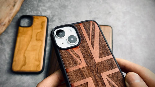 Magnetic Wooden Cases for iPhone 12 13 14 15 Pro Max Plus MagSafe British flag - Video 1 of 1
