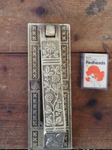Vintage Antique Cast Brass Iron Door Knocker Letter Slot Front Victorian