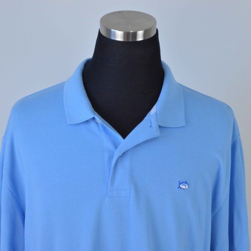 Southern Tide Mens Polo Shirt XXL Blue Skipjack Short Sleeved Cotton Spandex - Picture 3 of 7