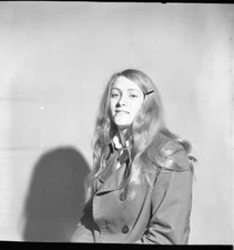 Vintage Negative B&W Med Format 1970's Yearbook Photo Teen Blonde Girl #314