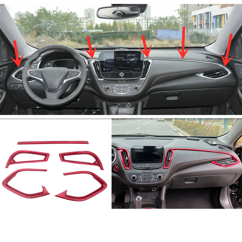 Fit For Chevrolet Malibu 2016-2021 Red ABS Inner Dashboard Air Vent Cover Trim - Imagen 2 de 5
