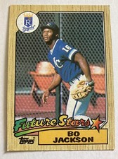Bo Jackson Topps Rookie Card 1987 #170 Kansas City Royals Ungraded Crown Error