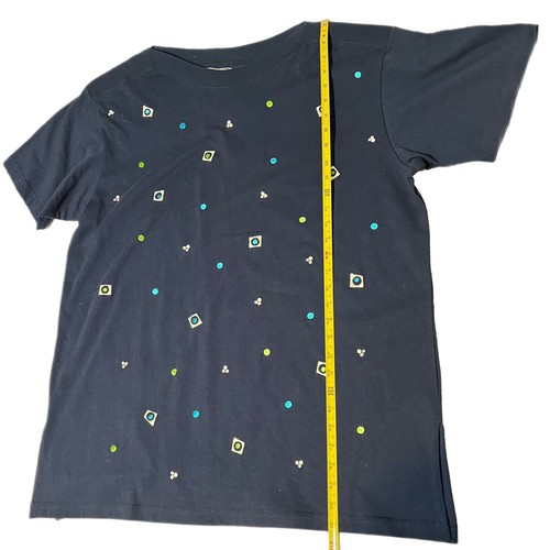 Maglia blu navy donna 1X Norton Studio ricamata collo barca modificato nuova con etichetta - Foto 5 di 6