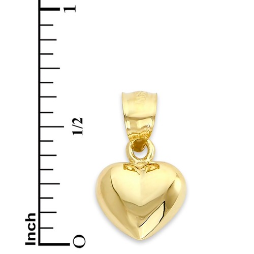 Solid Gold Heart Pendant in 10k or 14k, Minimialist Personalized Heart Jewelry - 第 5/6 張圖片
